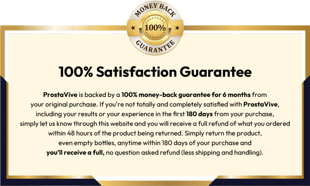 Prostavive Clickbank money back guarantee.